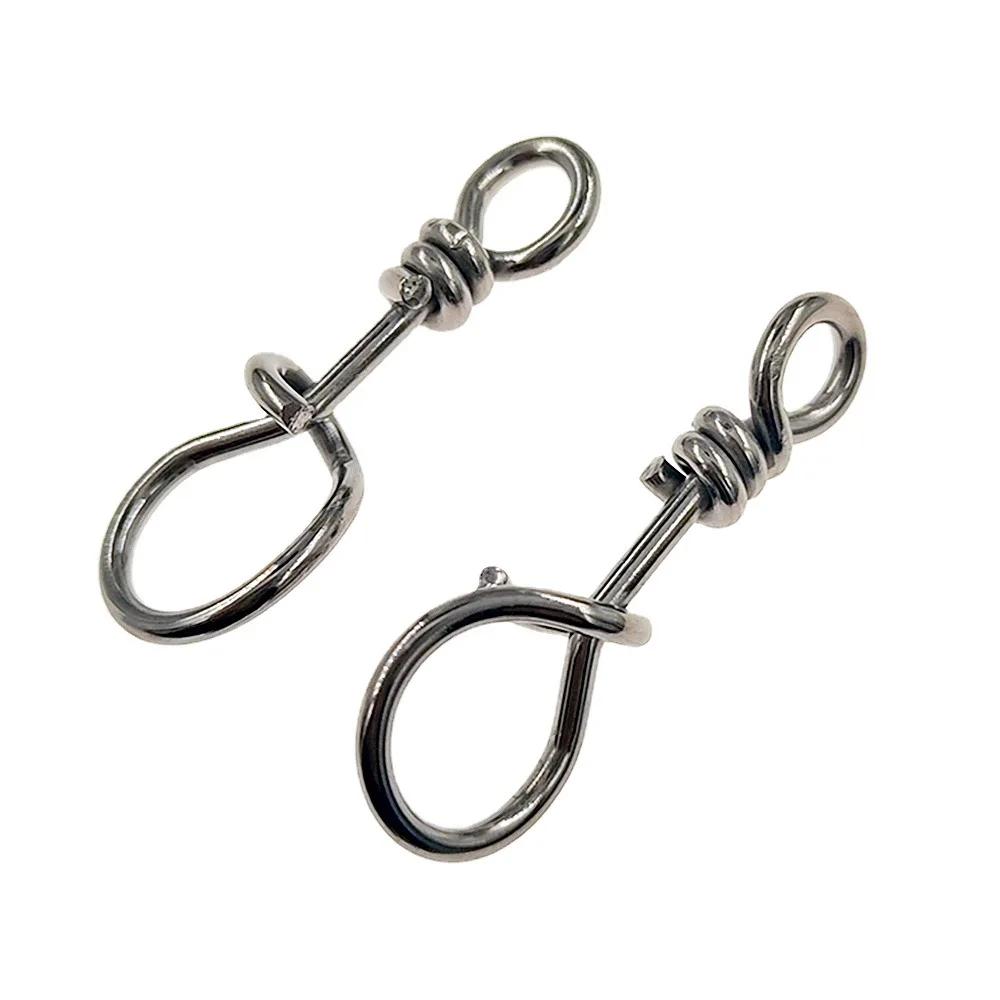 OEM Quick Lock Snap Stainless steel Fishing Fastach Clips Fishing Swivels Snaps Swivel Rolling Snap Quick Connection Accessory