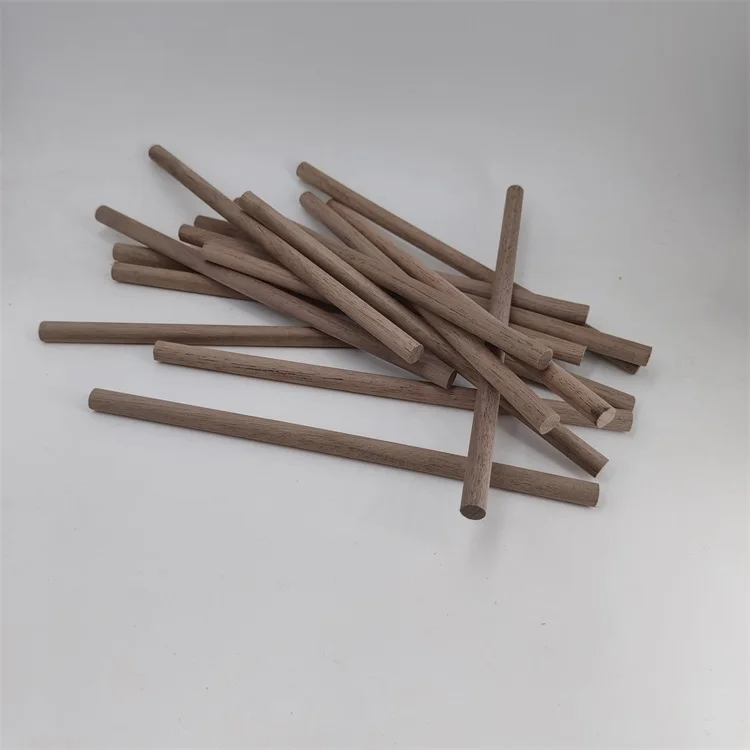 Dia 8mm long180mm black walnut wood round dowel solid wood sticks customized wooden sticks