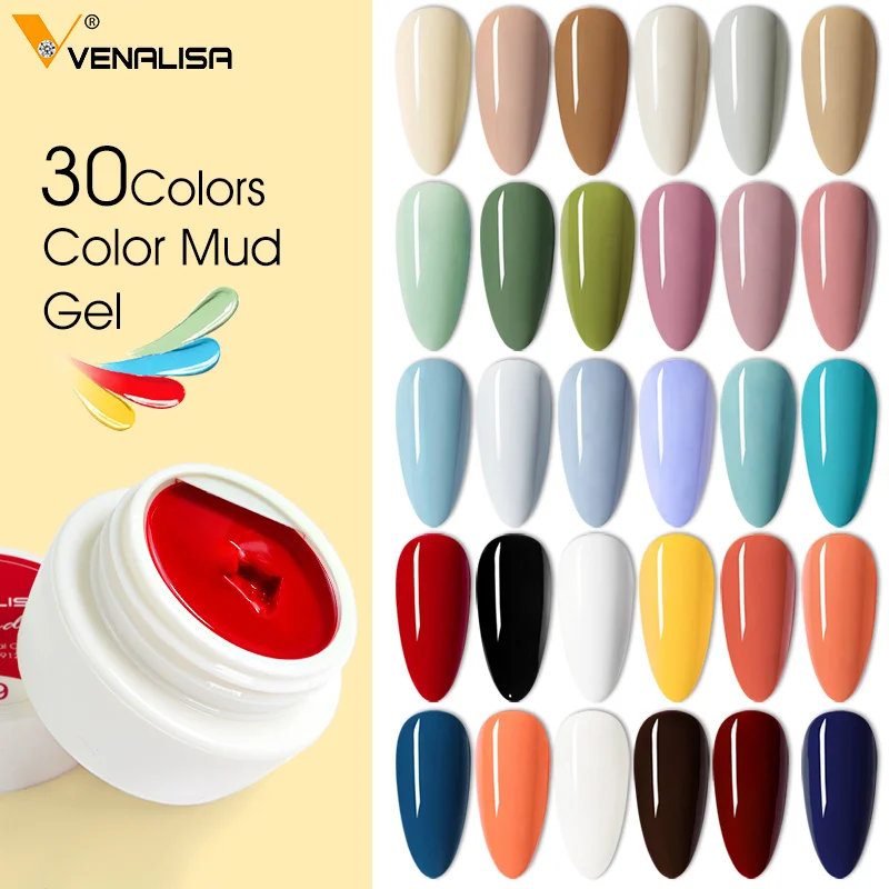 VENALISA Nail Art Design 30 Colors 5g Mud Painting Gel Soak Off Butter Color DIY Semi-liquid Enamel Nail Polish Drawing Gel