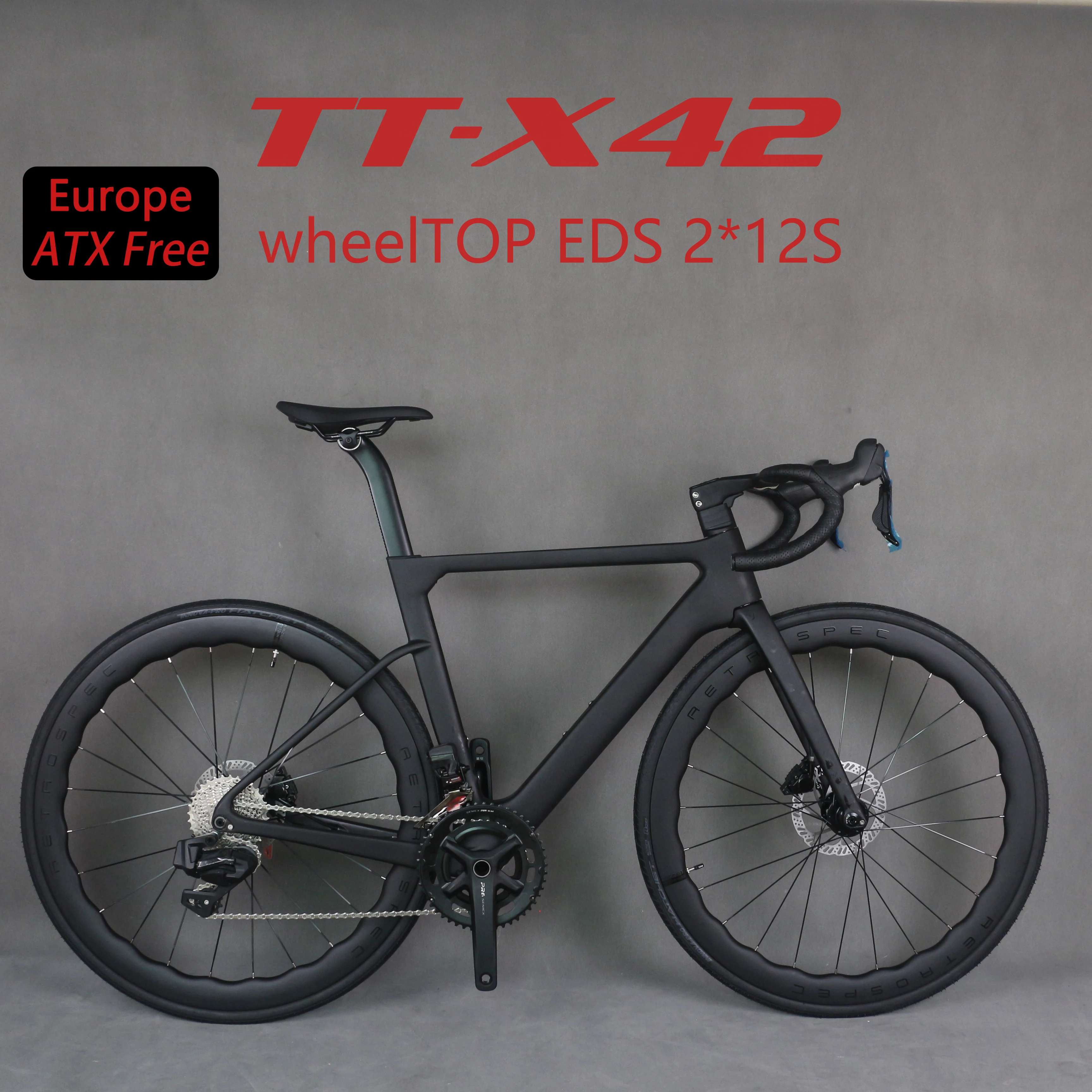 Carbon Fiber T1000 Disc Road Bike TT-X42 24 Speed Di2 Hydraulic Groupset With Carbon Wheels 44/47/50/53/56cm