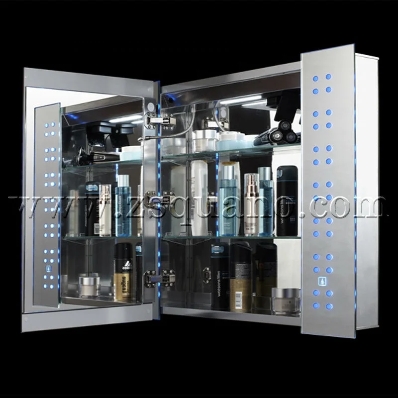 Building House Furniture Wall Mount Rectangle LED Bathroom Medicine Cabinet with Shave Socket