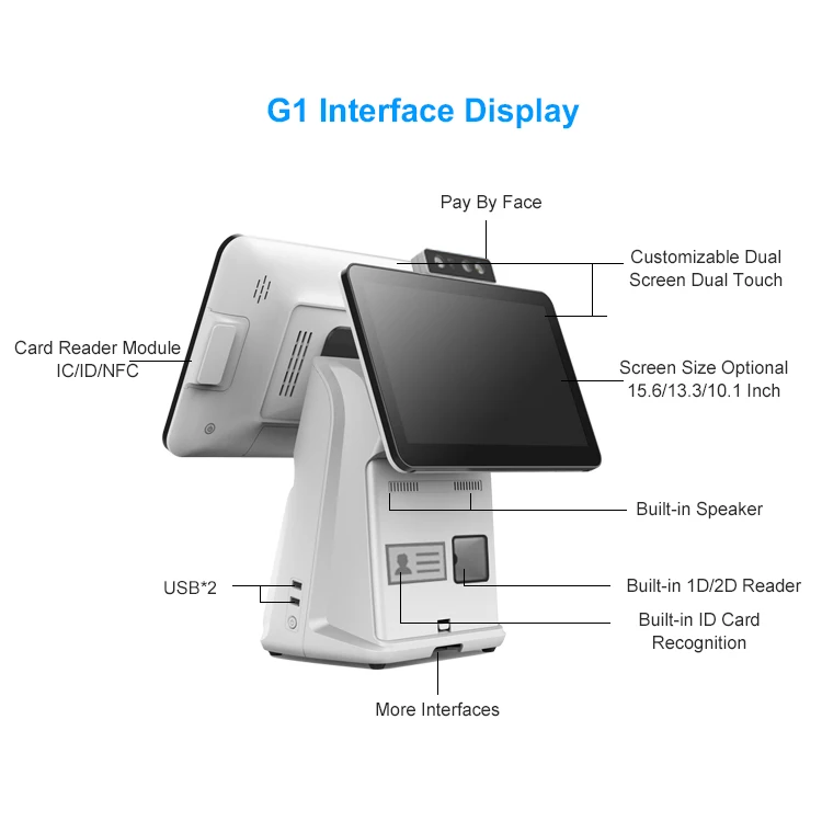 Factory Direct Sale 15.6 Inch Pos System Android Pos Machine Capacitive Touch Screen Pos System
