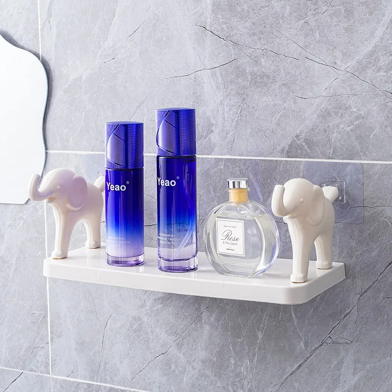 Cute Elephant Wall Mounted Storage Rack New Kitchen and Bathroom Draining Shelf Stylish Wall Shelves