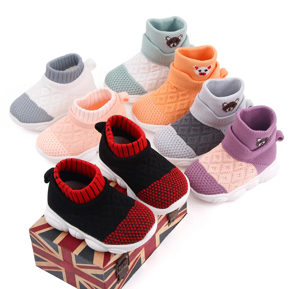 high quality stock baby shoes casual cartoon kids socks shoes