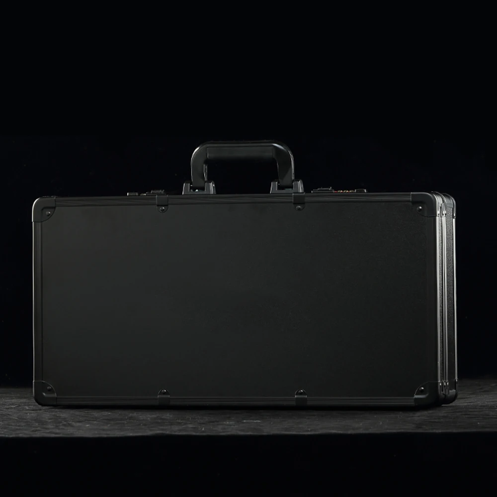 logo printed very popular black and gold aluminum barber tool kit carrying suitcase case box