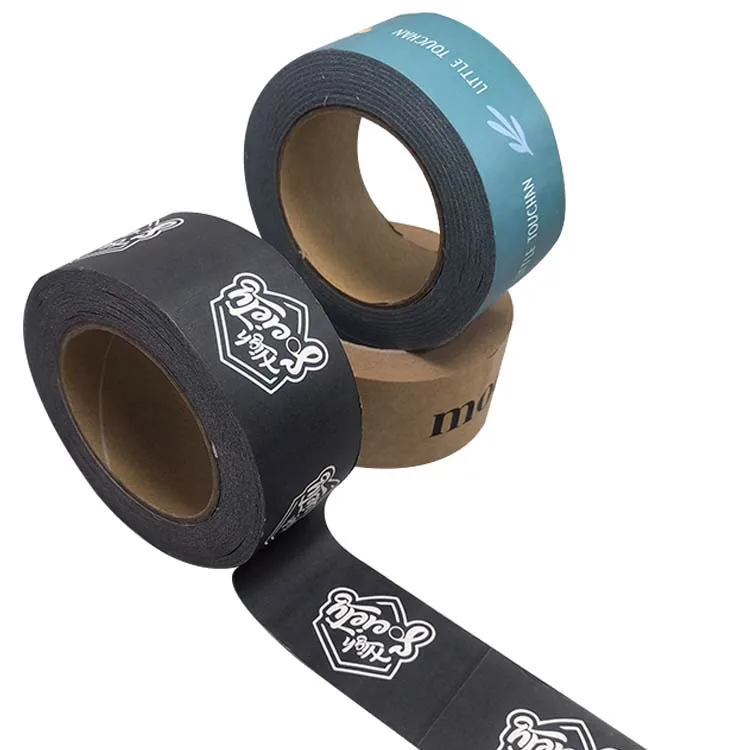 Biodegradable eco water activated  adhesive kraft paper packing tape cinta de embalaje adhesive shipping tape