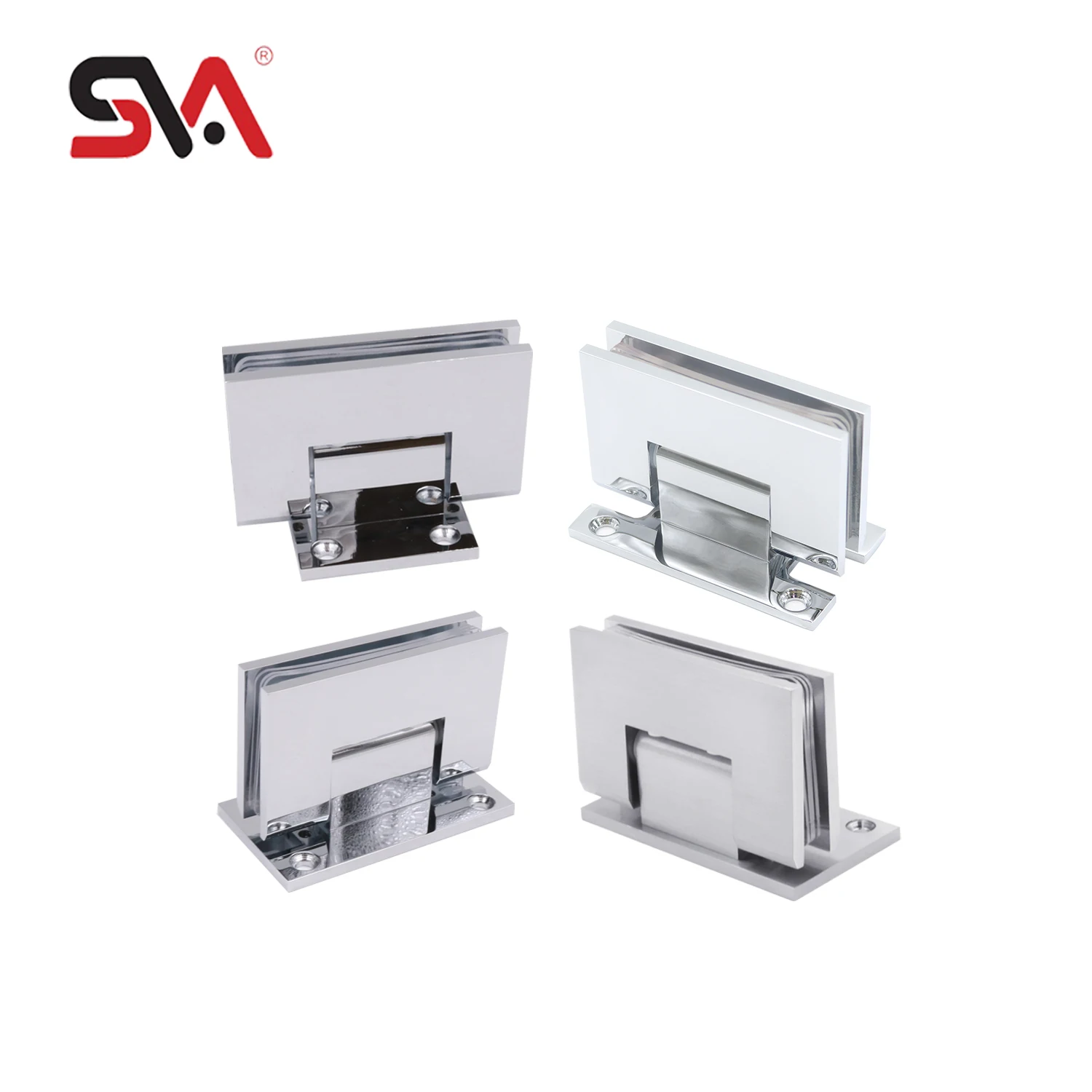 Crl Chrome Brushed Nickel Wall Mount H Shape Brass Back Plate Square Door Hinge for Heavy Glass Shower Door Hinges