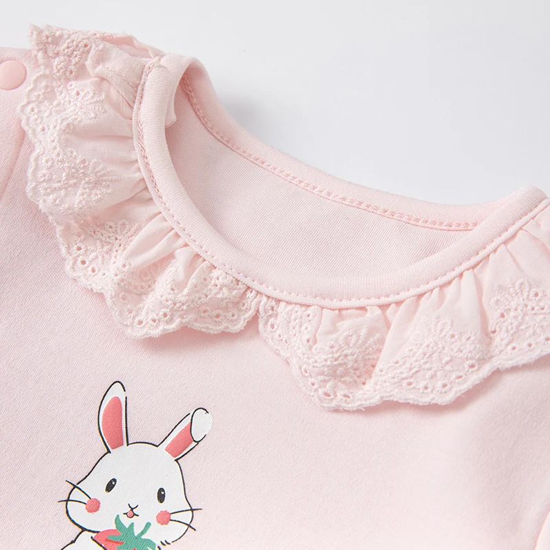 DB1221156  dave bella spring new born baby girls fashion floral print  jumpsuits infant toddler clothes children romper 1 piece