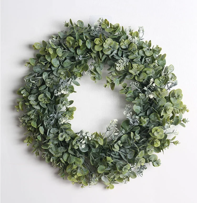 2022 new design wreath simulation eucalyptus plant home decoration  flower pendant photography props wreath wholesale