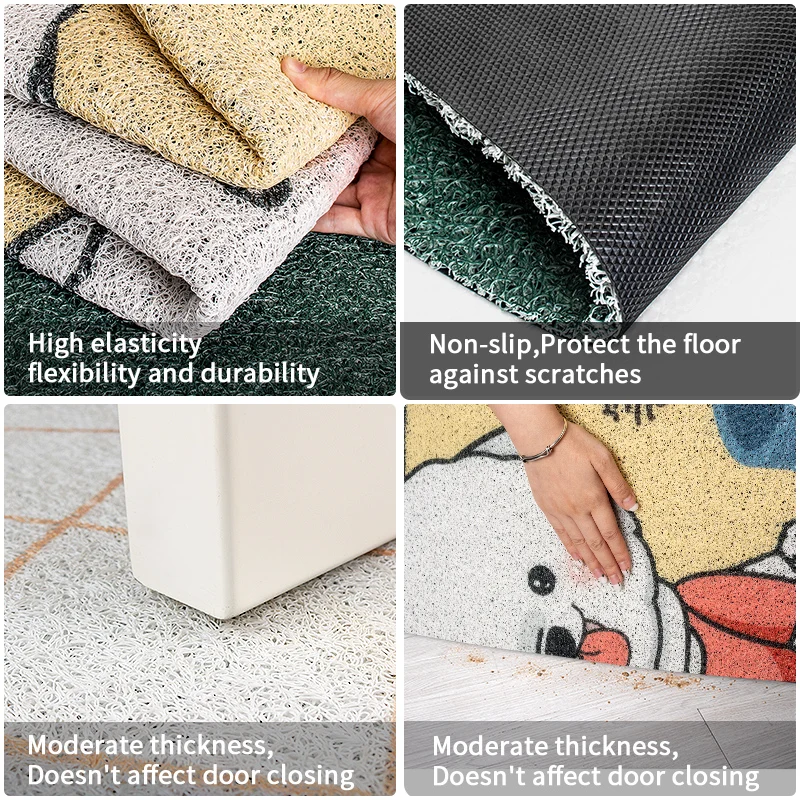 Big Size Rubber Floor Mat Uv Printing Cartoon Pattern Coil Printing Outdoor Door Mat Padded Entrance Floor Mats