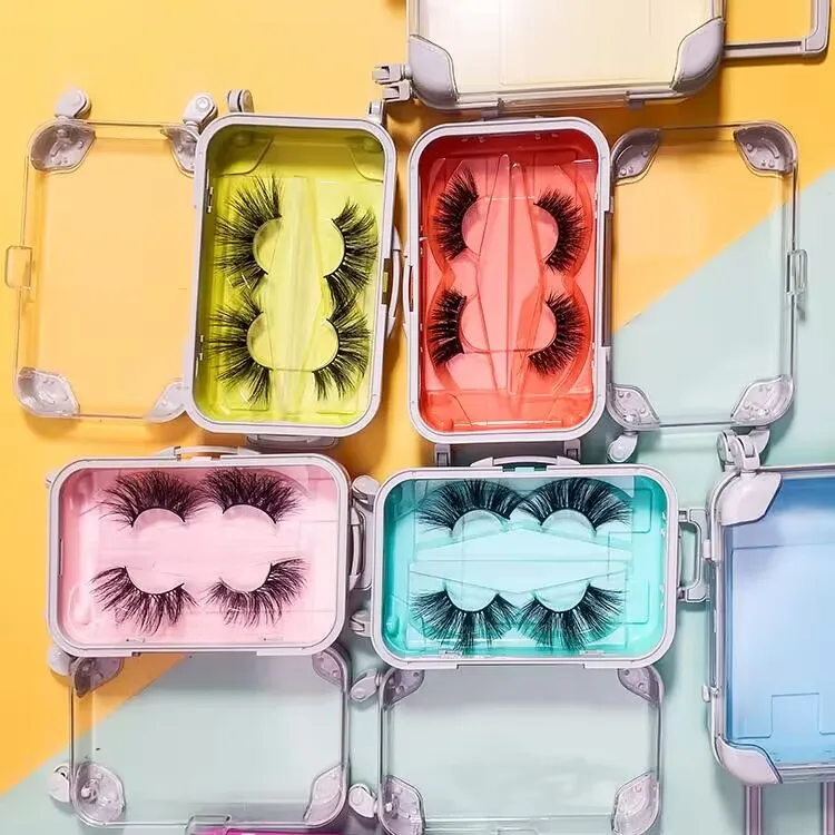 Wholesale Real Mink Lash Extensions Private Label 3D Fluffy 25MM Long Luxury Mink Eyelashes Custom Packaging Box