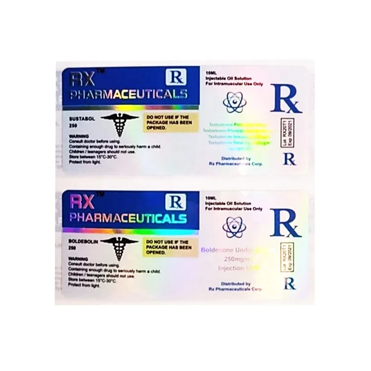 V-472 Popular design injection oil labels 10ml vial labels machine hologram label