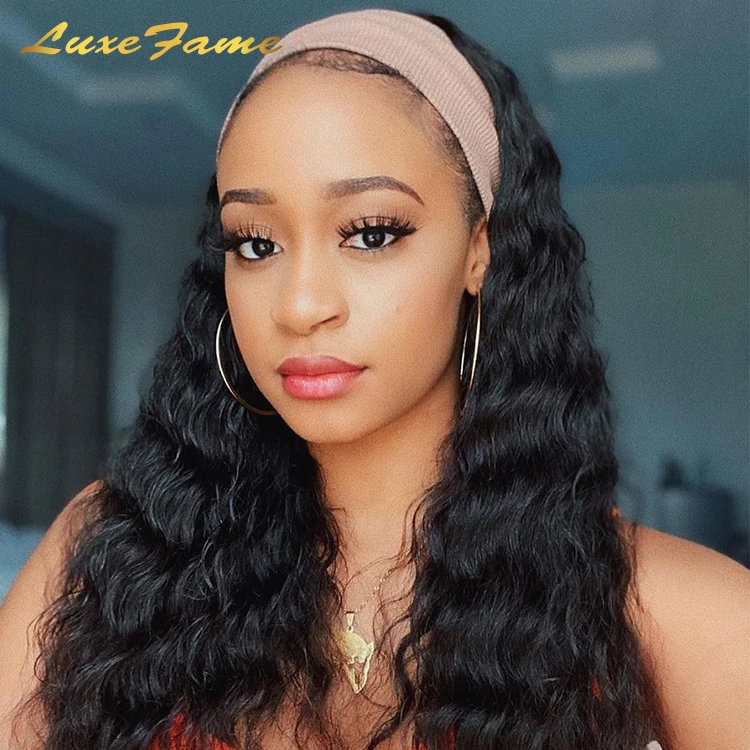 Cheap China Cuticle Aligned Human Hair Wig Wholesale Real Deep Wave Wig 100% Human Hair,Wig Human With Attached Headband