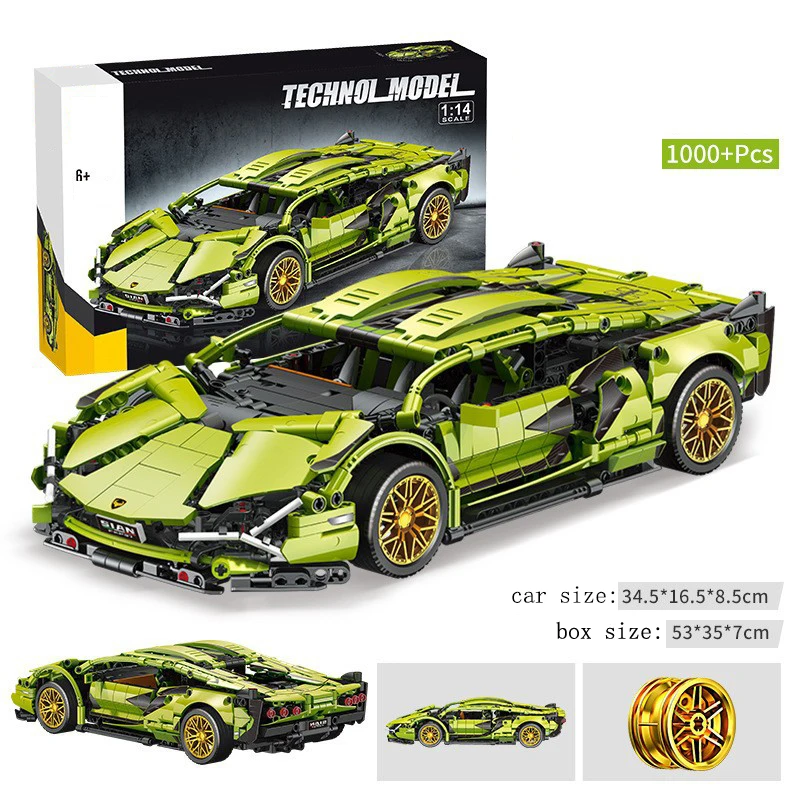 DIY Educational Racing Cars Model Mini Construction Car Building Block Puzzle Sets ABS Plastic Kids Juguetes Toy Power Motor