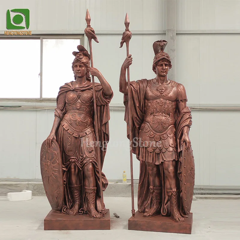 Customized Color Fiberglass Resin Angel Goddess Warrior Knight Statue