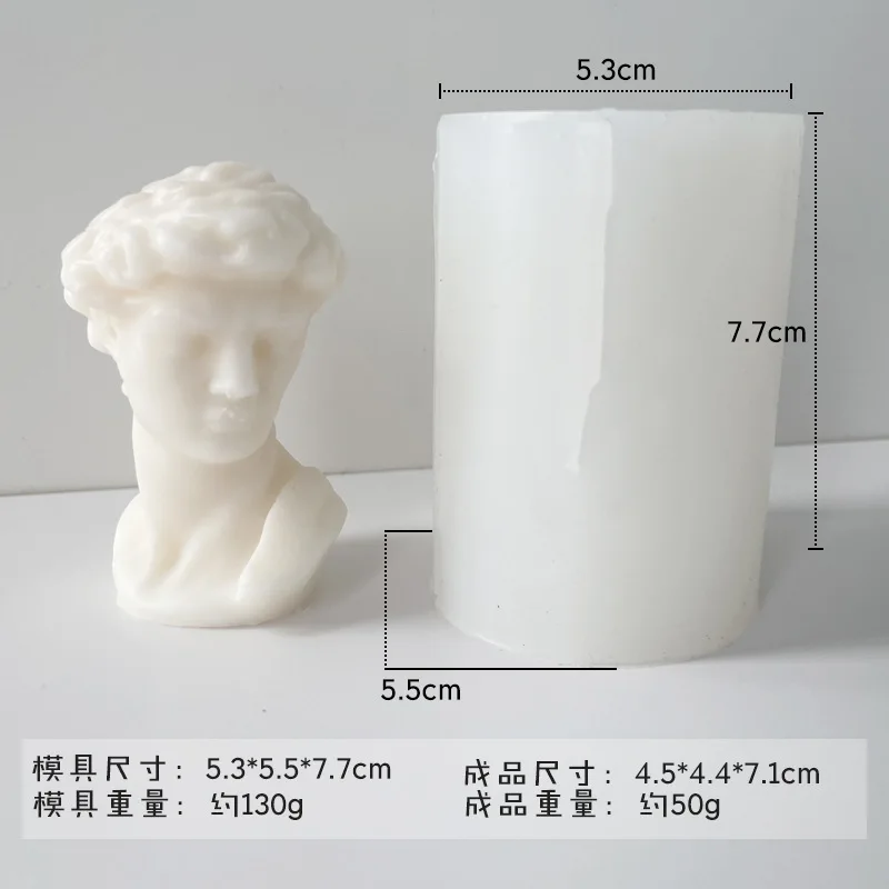 3D Candle Silicone David Human Torso Mold, Body Silicone Mold for Candle Making, Epoxy Resin DIY Craft Homemade Soap Statue Mold