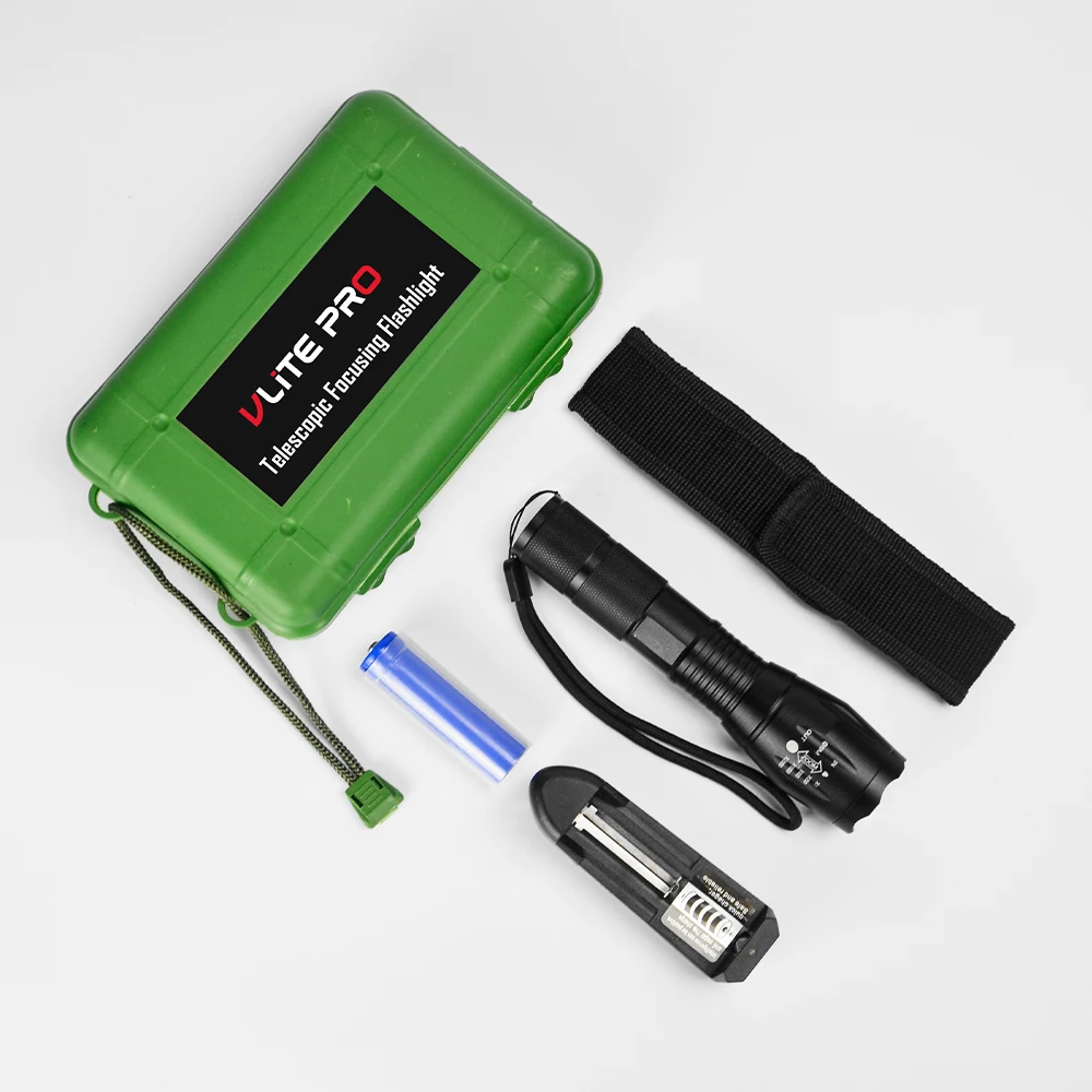 800 Lumen Tactical aluminum body Rechargeable Battery China Powerful Led Torch Flashlights