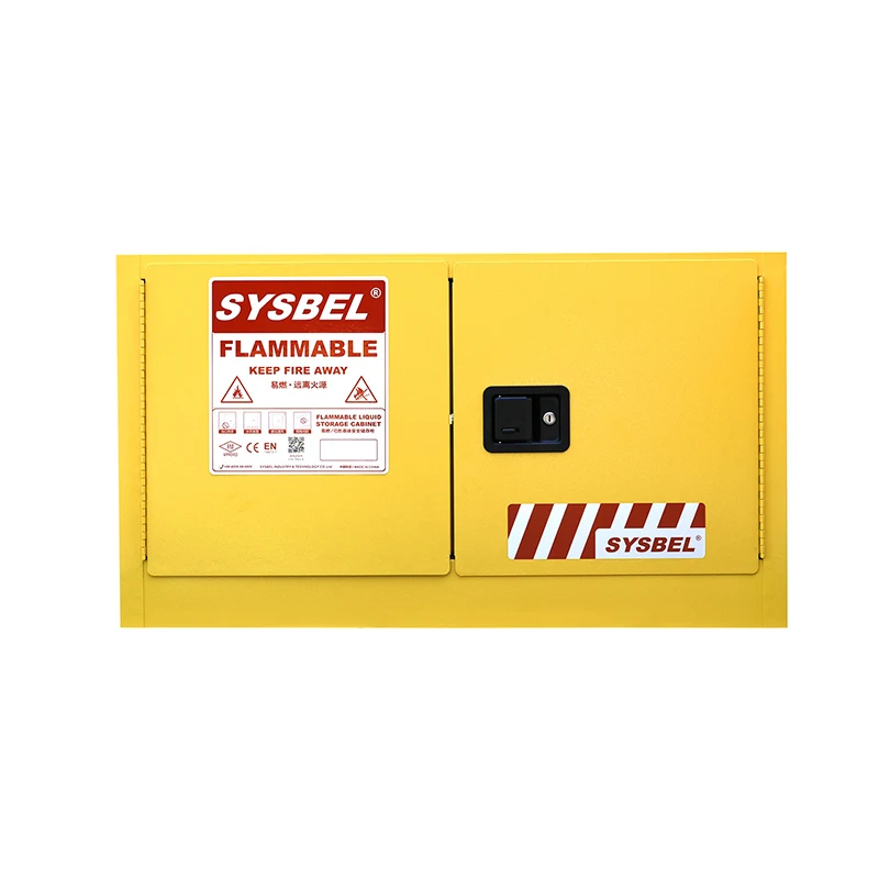 SYSBEL Industry 17Gal 64L 2 Door Yellow Laboratory Fireproof Flammable Storage Cabinet with ce fm