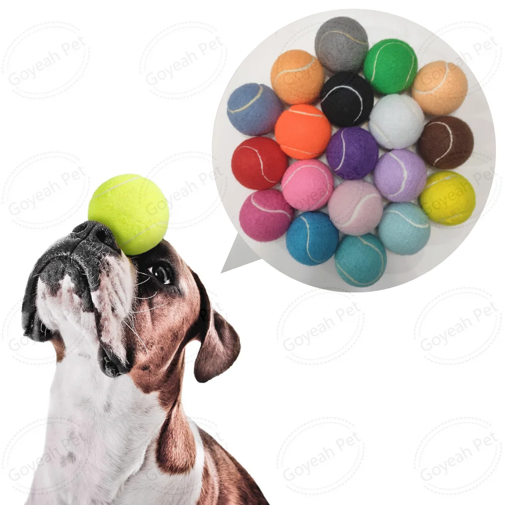 20 Colors Dog Tennis Balls 6cm Easy Catching Puppy Ball for Training