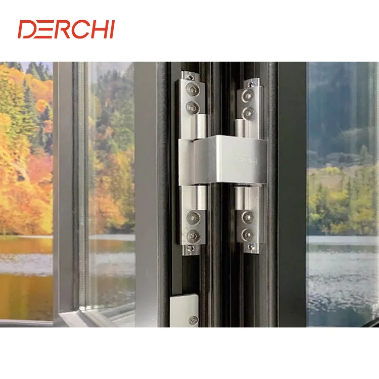 Kitchen double glazed aluminum sliding window french accordion horizontal folding windows