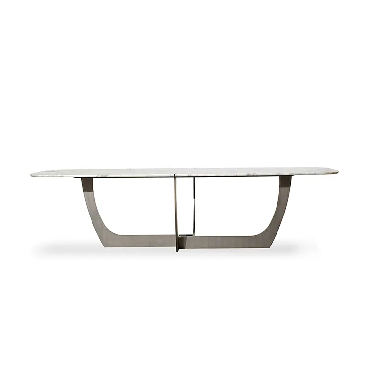 Stainless steel leg dining table modern living room table marble dining table in dining room furniture
