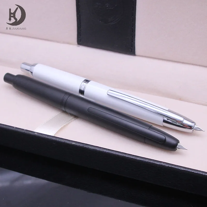 Custom pen design matte Black press Fountain pen Retractable Fine Nib imprint name logo business gift calligraphy writing pen