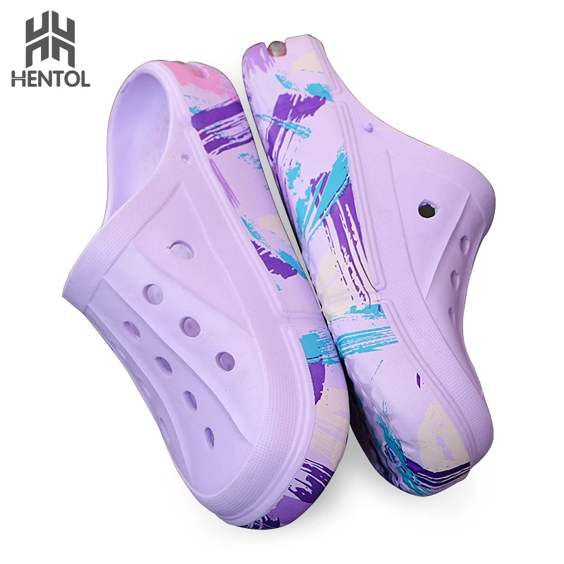 Hentol/2021 г.; Новейший товар по индивидуальному заказу; Мягкие сандалии-сабо из ЭВА с граффити; Женские пляжные шлепанцы;