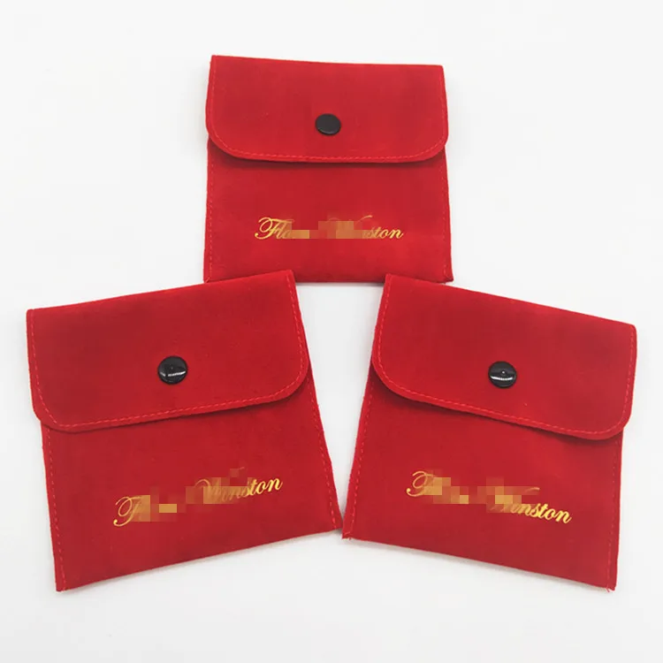 Suede microfiber printed custom small bracelet earring velvet pouch linen cotton canvas packaging  jewelry pouch with logo