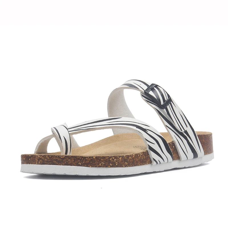 
Qibu American Hot Sale Newest Design High Quality Best Price Summer Women Sandals Flower Pattern Cork Shoes 