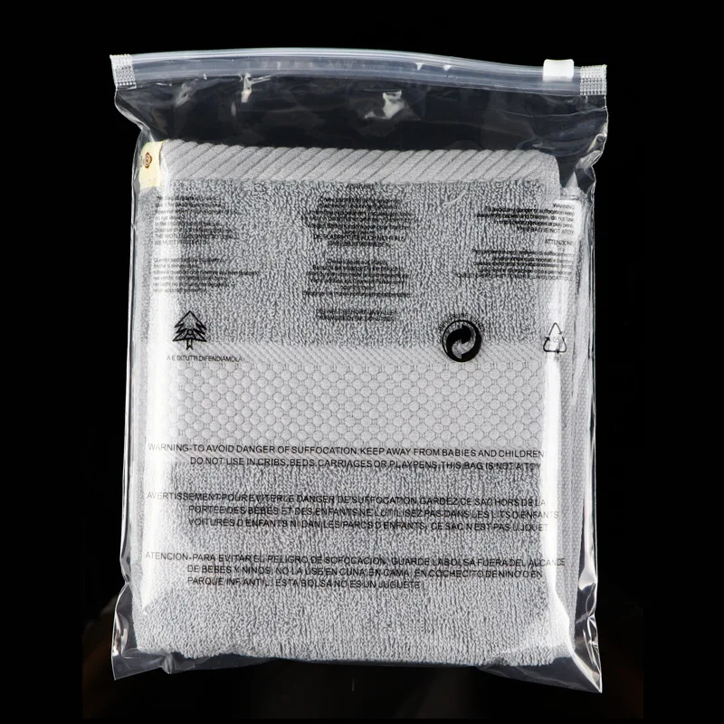 Clothing Packaging Plastic Ziplock Bags Custom Logo Frosted Plastic Packaging Clothes LDPE/CPE Transparent Zipper Bag