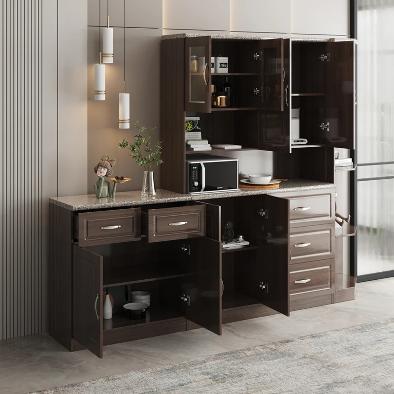 high quality brown kitchen cabinets sets mdf furniture wood kitchen cabinets design modern drawer base kitchen cabinet