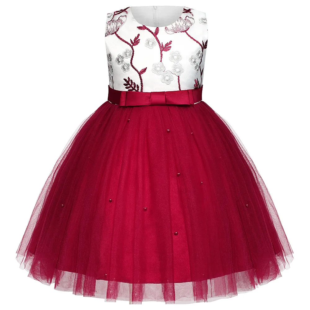 Детское летнее платье принцессы без рукавов с вышивкой Тюлевое праздничное для девочек по низкой цене