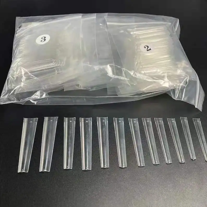 new arrival customer logo label 3XL COFFIN No C-Curve ABS Super XxxLong  French Length 5.5cm  Nail Art Tips