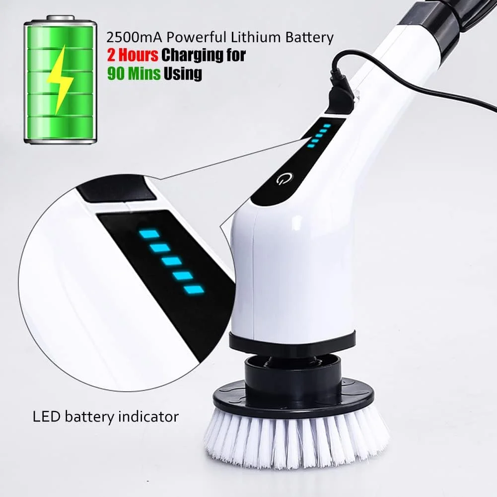 Factory Wholesale 9-in-1 Electric Cleaning Brush Bathroom Extension Handle Spin Scrubber Cordless Cleaning Brushes