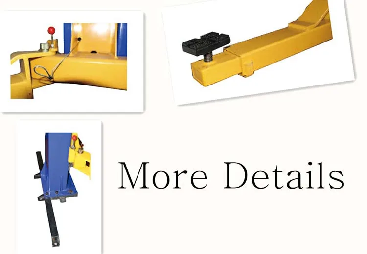 two post lift with reinforced base plate with manual two side release and movable power unit trolley