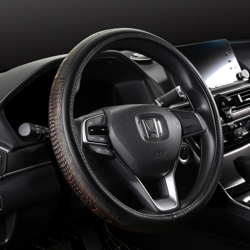 
New Design Crocodile Alligator Leather Car Steering Wheel Cover Auto Interior Accessories 