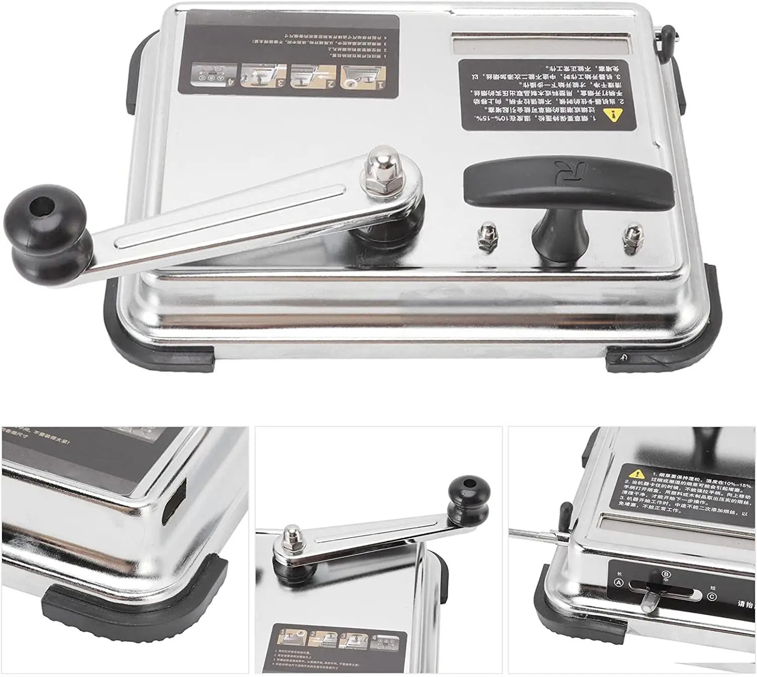 Tobacco Injector Machine, Anti Slip Base Double Track Manual Straight Push Cigarette Rolling Machine  for Home(6.5mm/26in)