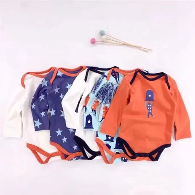 5pcs different models 100% cotton new arrival newborn boy girl onesie long sleeve romper baby