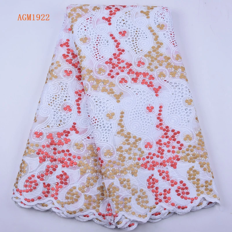 Latest Nigerian Cotton Lace Fabrics 2020 African Swiss Voile Lace In Switzerland High Quality Polish Lace 5yard/lot 1922