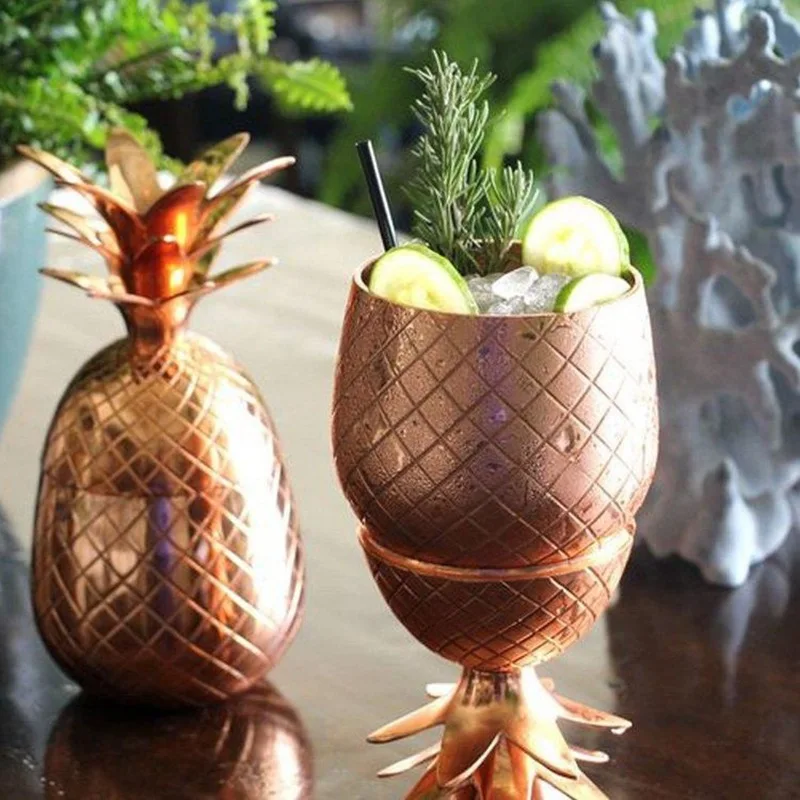 Wholesale 16 OZ Moscow Mule Copper Cocktail Cup 500ml Capacity American Style Stainless Steel Plated Laser Logo Parties School