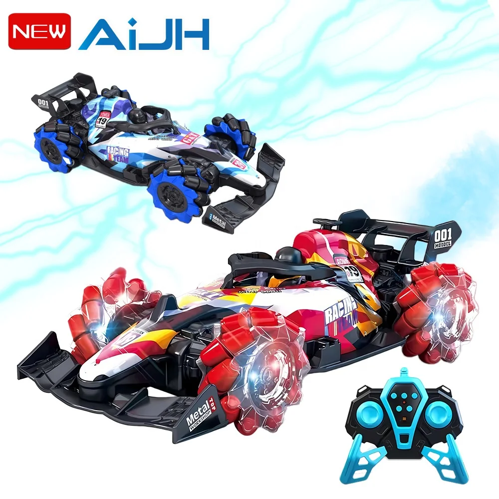 AiJH RC Cars 360 Degree Rotating Car With Light Music Autitos a Control Remoto Spray RC Drift Cars