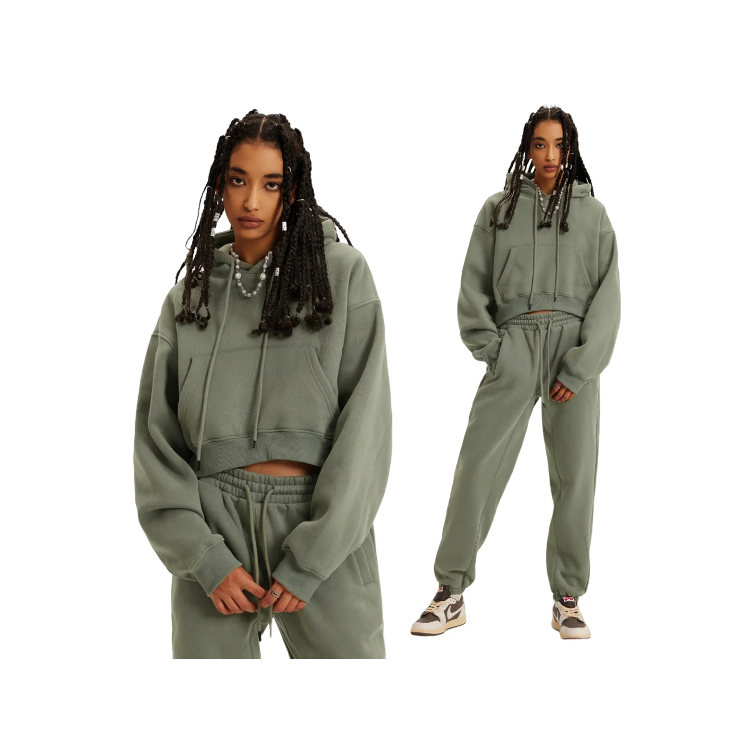 Wholesale Custom Logo Casual Sports Clothing Plain Color Jumper Cotton Women Gym Crop Top Hoodie Sweatshirt