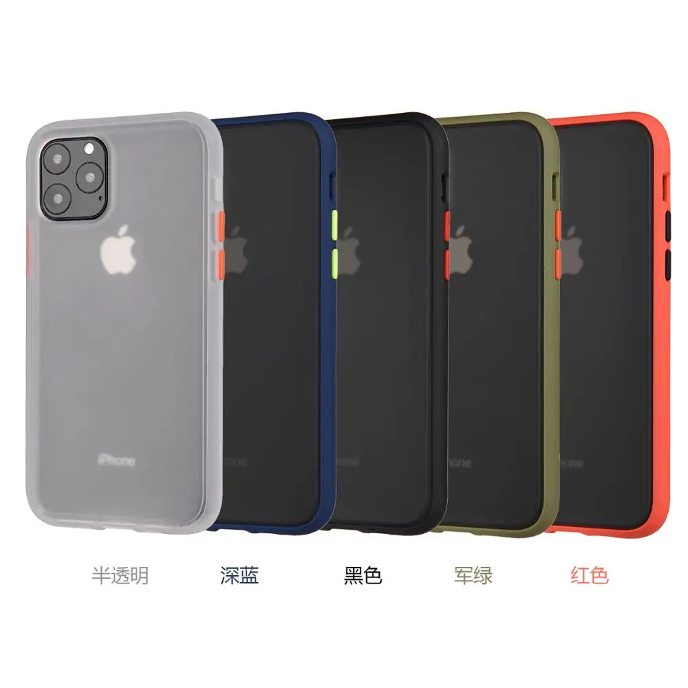 Shemax Agile Button Translucent Matte Case with Soft TPU Edges for Samsung A01, Shockproof Half Clear M31 Protection Phone Case