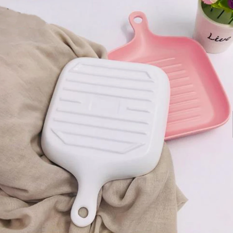 Оптовая продажа, горячая Распродажа, однотонная глазурованная печь для микроволновки, керамический противень для выпечки с ручкой для домашнего использования