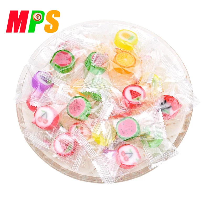 Индивидуальные разноцветные фруктовые жесткие конфеты в форме таблетки