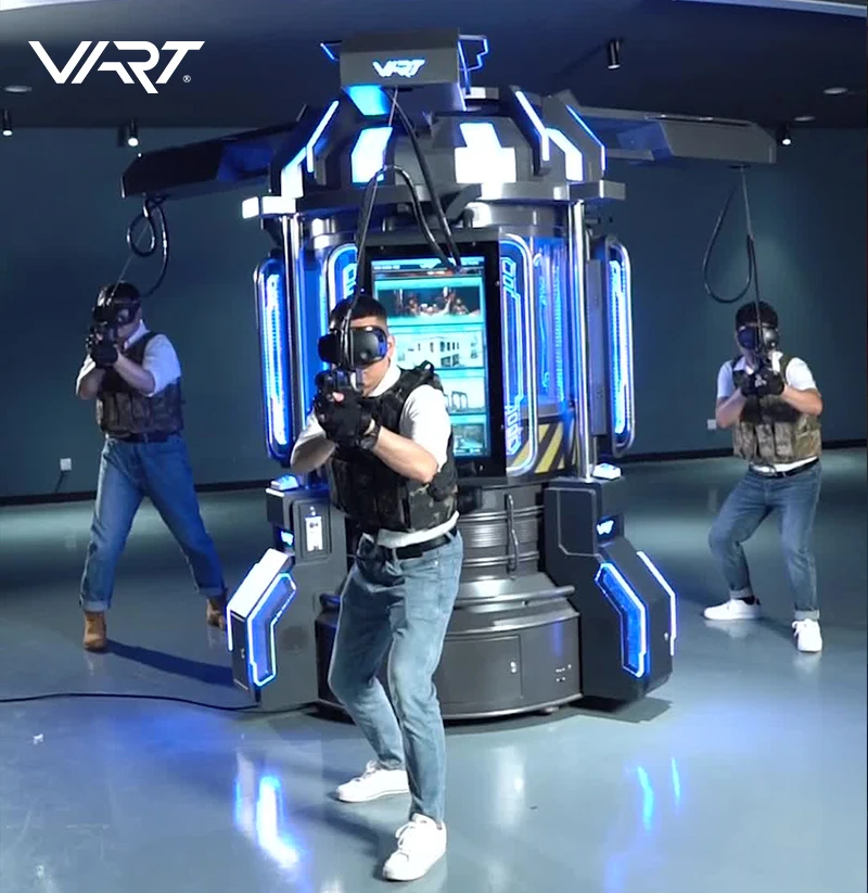 VART children indoor 3 player 9D virtual reality gun shooting game machine