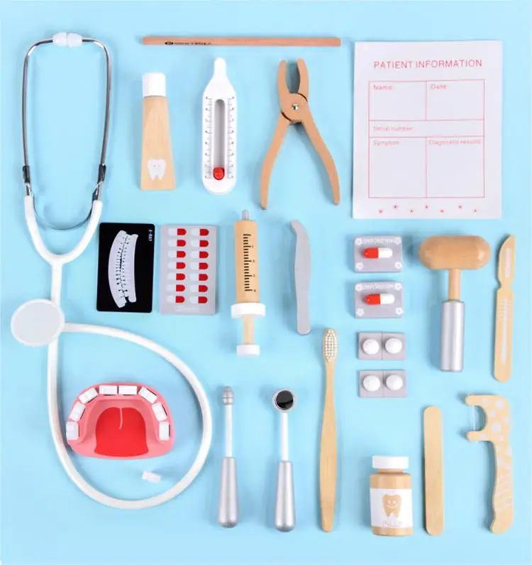 Medical Kit Doctor Dentist Pretend Play Set Equipment Kit for Kids with Case for Kids Interactive Game Roleplay