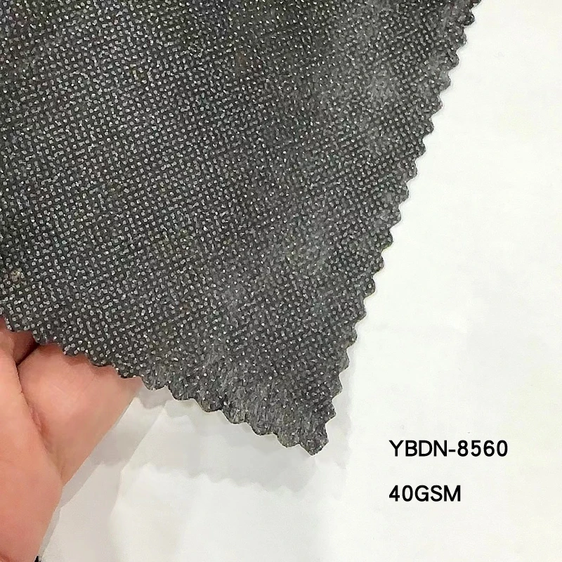 High Quality Double Dot Nylon 40g Other Fabric Adhesive Fabric White PE Bag Warp Knitting Fabrics Design Support Adhesive Cotton
