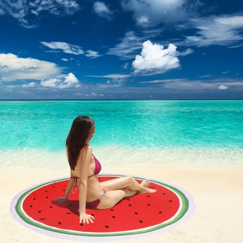 cheap detailing flag embossed watermelon beach towel no sand floor towel mat