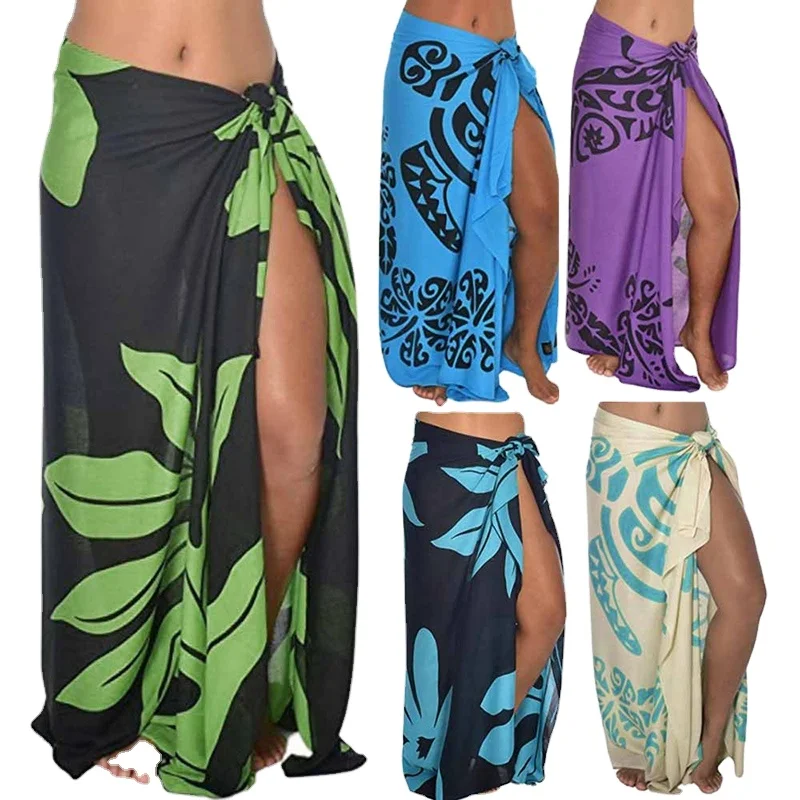 Fashion style summer women beach cover up wrap sarong lightweight Pareo polynesian pareo sarong bundles